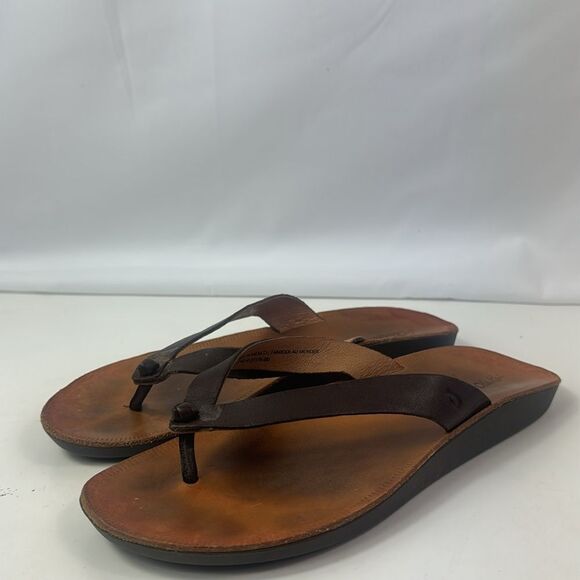 Olukai Loea Leather Strap Minimalist Women's Sandals - Picture 8 of 14